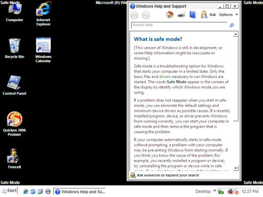 Windows Vista Fails To Start In Safe Mode