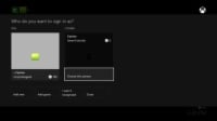Sign in screen on Xbox one.