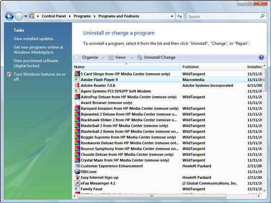Uninstall Software For Vista