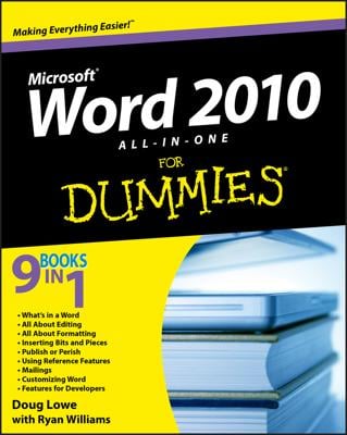 Word 2010 All-in-One For Dummies book cover