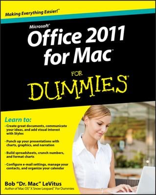 Office 2011 for Mac For Dummies book cover