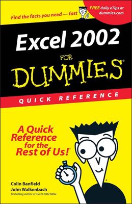 Excel 2002 for Dummies Quick Reference book cover