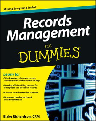 Records Management For Dummies book cover