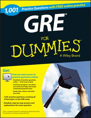 GRE 1,001 Practice Questions For Dummies book cover