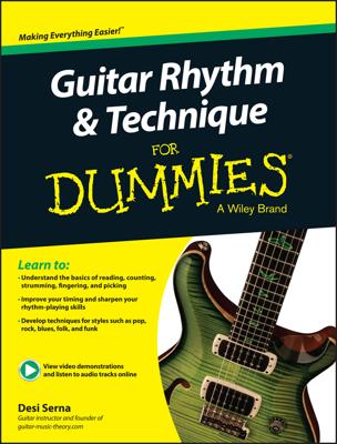 Guitar Rhythm and Techniques For Dummies, Book + Online Video and Audio Instruction book cover