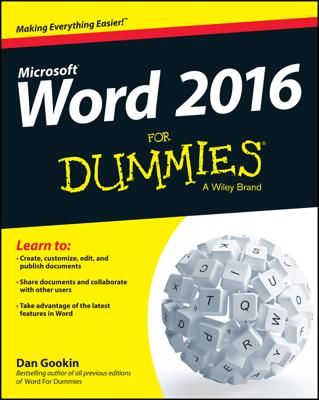 Word 2016 For Dummies book cover