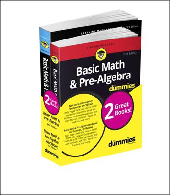 Basic Math & Pre-Algebra For Dummies Book + Workbook Bundle book cover