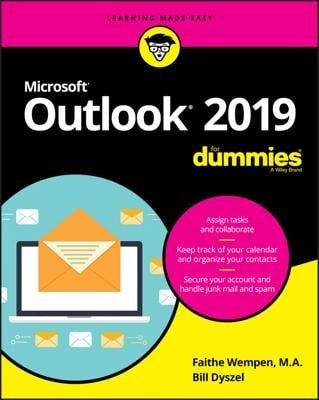 Outlook 2019 For Dummies book cover