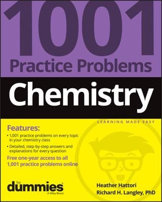 Chemistry: 1001 Practice Problems For Dummies (+ Free Online Practice) book cover