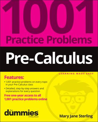 Pre-Calculus: 1001 Practice Problems For Dummies (+ Free Online Practice) book cover