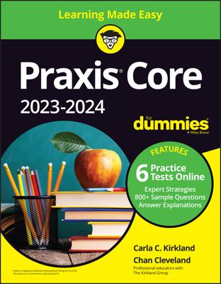 Praxis Core 2023-2024 For Dummies book cover