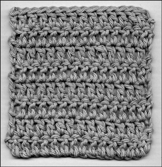Several rows of double crochet.
