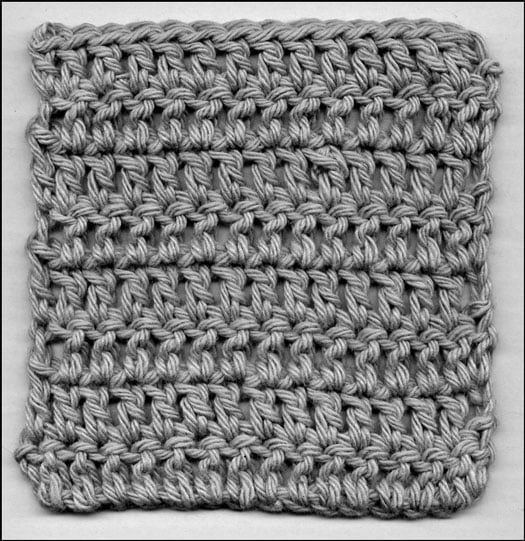 Several rows of double crochet.