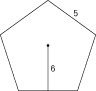 You can determine the area of a pentagon by starting with the length of one side and the length of the apothem.