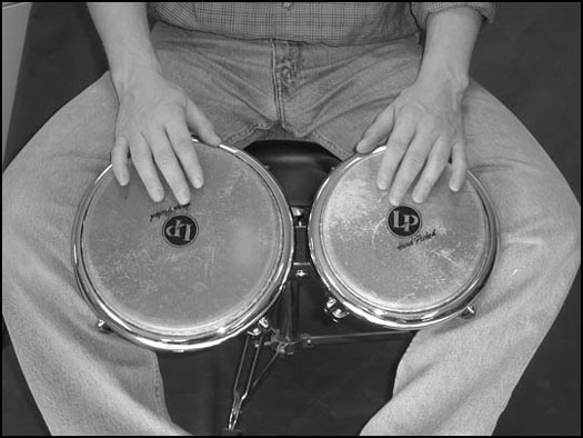 Traditional playing technique for the bongos.