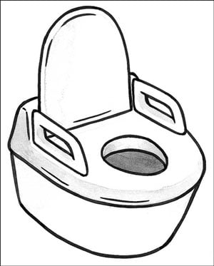 An on-the-floor potty chair.