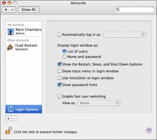 Name And Password For Mac