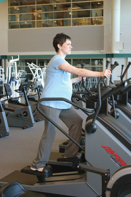 Elliptical trainers are gentle enough for prenatal workouts. [Credit: Photograph by John Urban]