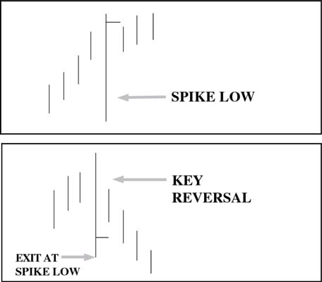 Two uncommon price bars, called <i>spikes.</i> A spike<i> </i>is a bar that encompasses a much bigg