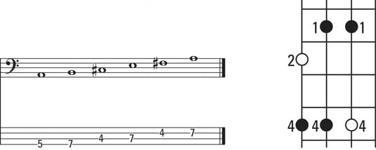 Bass Major Scale Chart