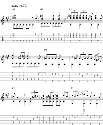 A 12-bar blues in the style of Robert Johnson.
