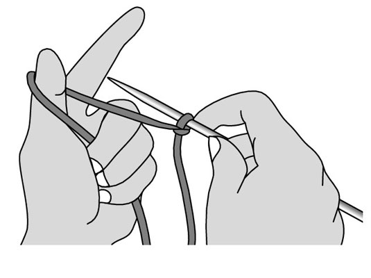 Wrap the yarn around your left thumb.