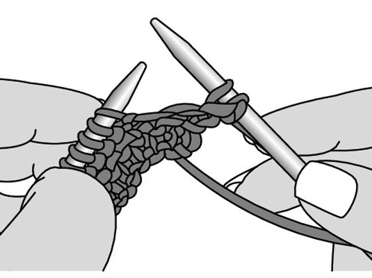 Knit the first 2 stitches from the LH needle.