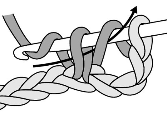 Yarn over the hook and draw your yarn through the first 2 loops on your hook.