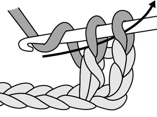 Yarn over the hook and draw your yarn through the last 2 loops on the hook.