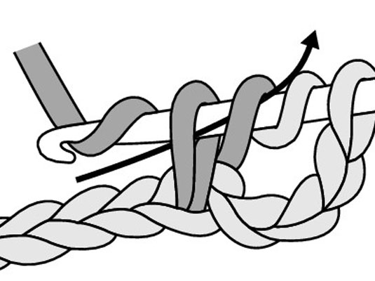 Yarn over the hook and draw your yarn through the first 2 loops on your hook.
