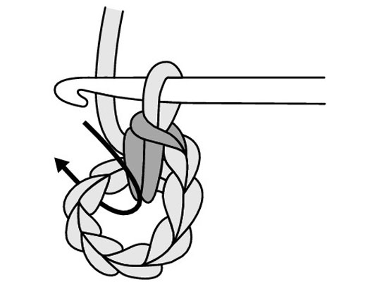 Yarn over your hook and draw the yarn through the 2 loops on your hook.