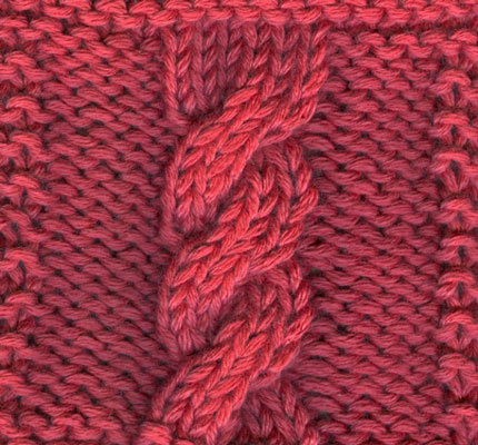 A six-stitch right-twisting cable (C6B)