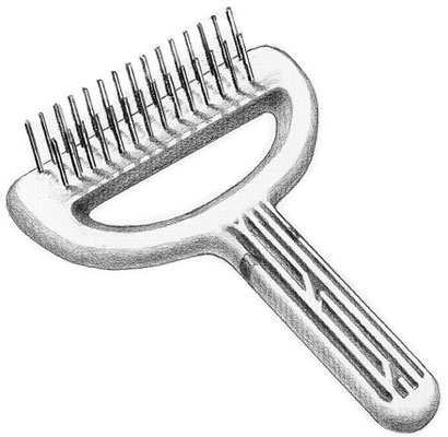 If your long-haired dog is also thick coated, you need an undercoat rake to groom effectively.