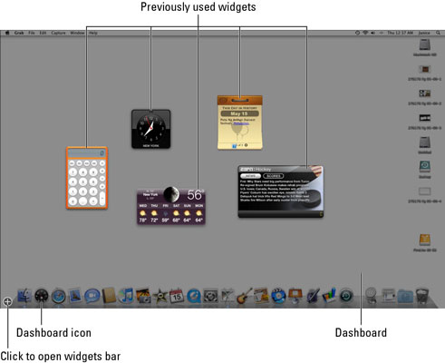How To Access The Mac Dashboard Widgets Dummies