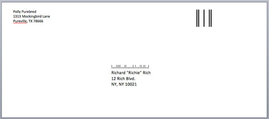 Return Envelope Template from www.dummies.com