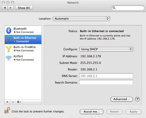 Select System Preferences from the Apple menu and click the Network icon.
