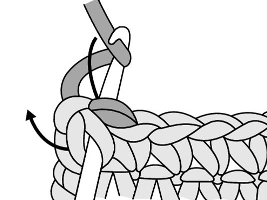 Yarn over (yo) and draw the yarn through the stitch.