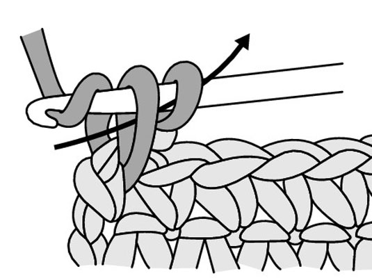 Yarn over and draw the yarn through the 2 loops on the hook.