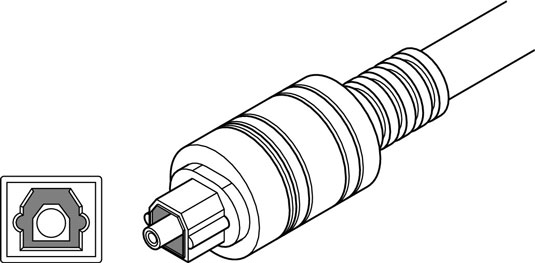 The Toslink optical interconnect.