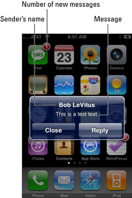 You see this if your iPhone is awake when an SMS text message arrives.