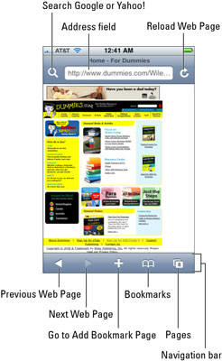 Tap the address field (labeled in this figure).