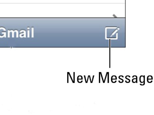 Tap the new message button (labeled in this figure) in the lower-right corner of the screen.