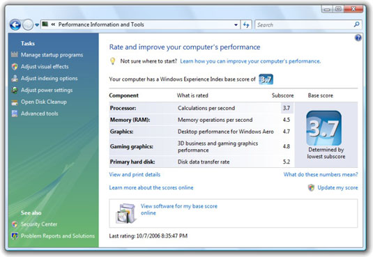 windows system assessment tool