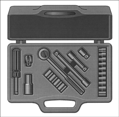 A socket wrench set.