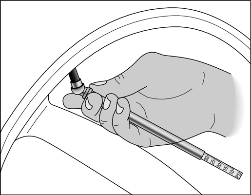 Checking your tire pressure.