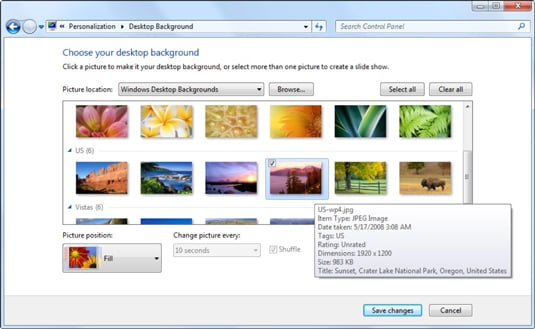 slideshow in windows 7