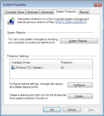 Kann kein Systemwiederherstellungselement Windows 7 erstellen