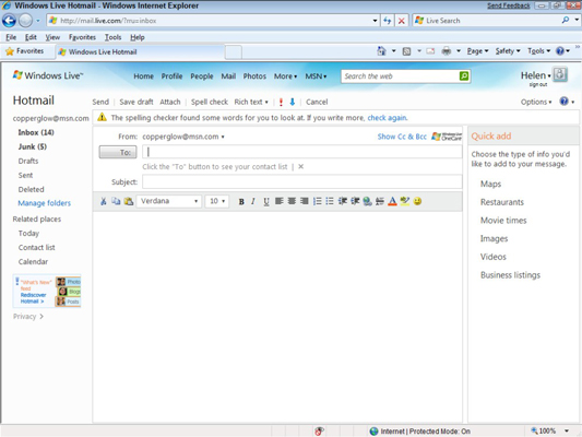 check for new email near windows live 