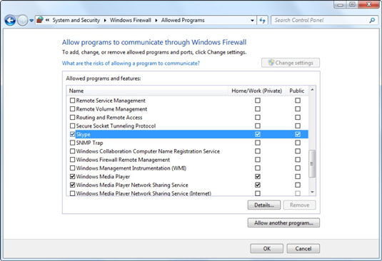 On the left, click the link labeled Allow a Program or Feature through Windows Firewall.