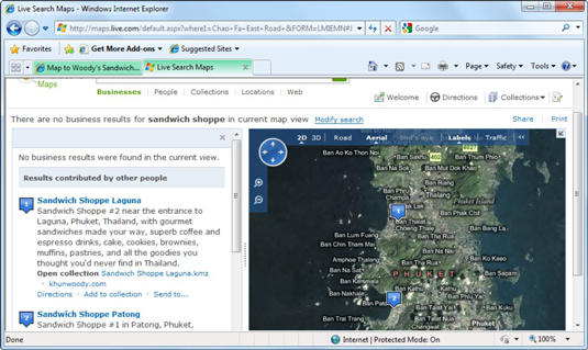 Rather than copy and paste an address into, say, Google Earth, in IE 8 you can simply highlight an 